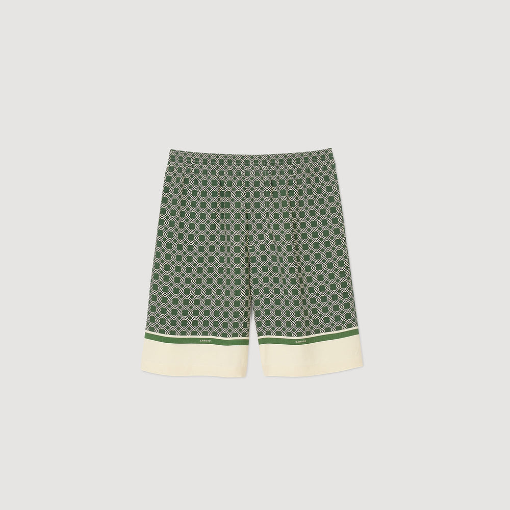 Patterned Flowy Bermuda shorts Super Green Sandro Men
