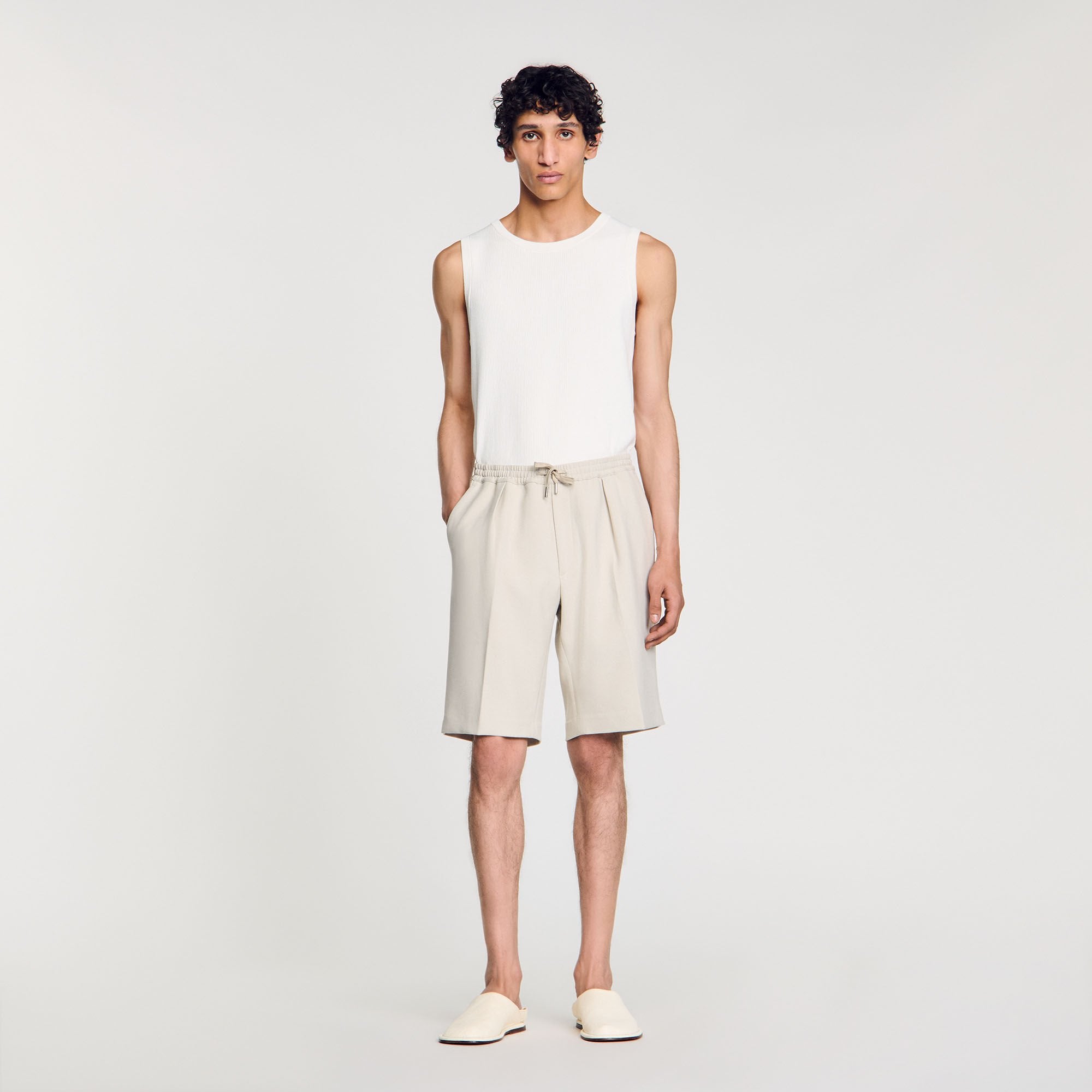 Jersey Bermuda shorts Aluminum Sandro Men