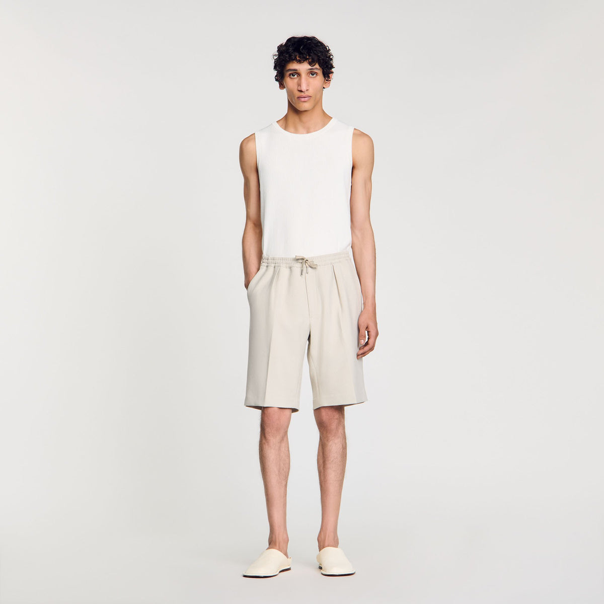 Jersey Bermuda shorts Aluminum Sandro Men