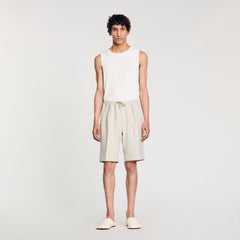 Jersey Bermuda shorts Aluminum Sandro Men