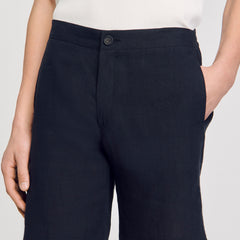 Linen shorts Navy Blue Sandro Men