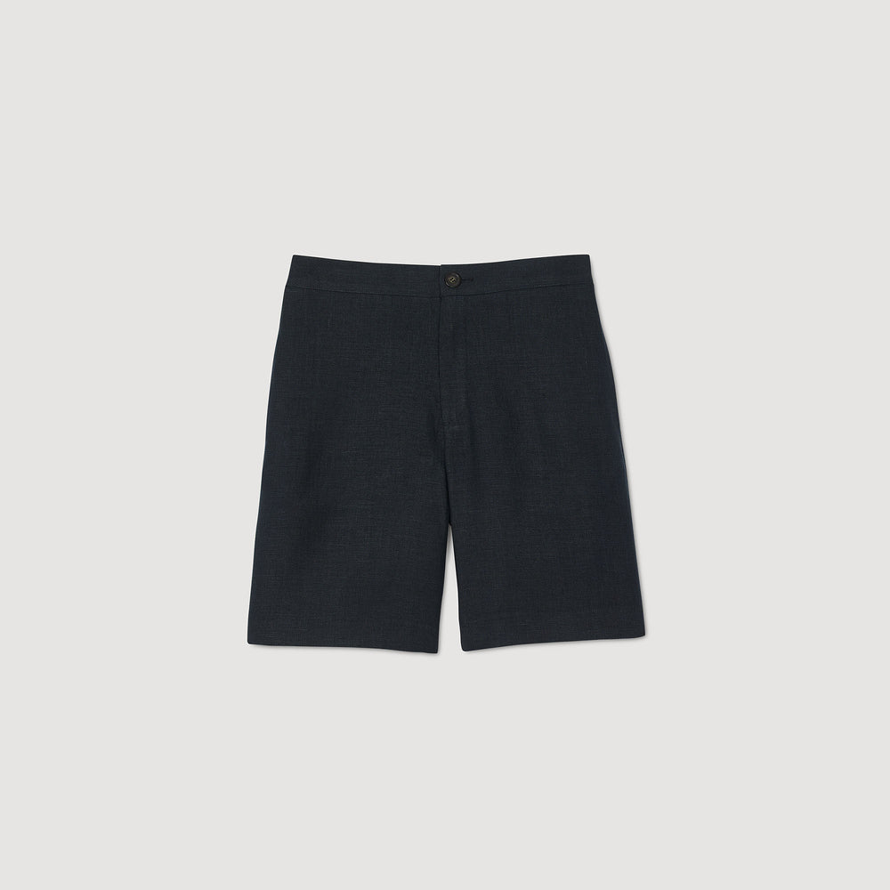 Linen shorts Navy Blue Sandro Men