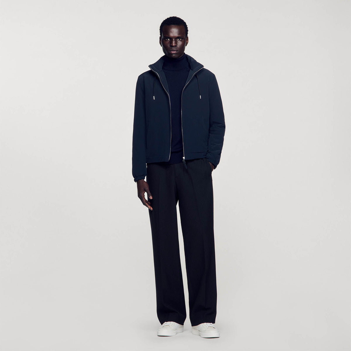 Technical fabric jacket Navy Blue Sandro Men