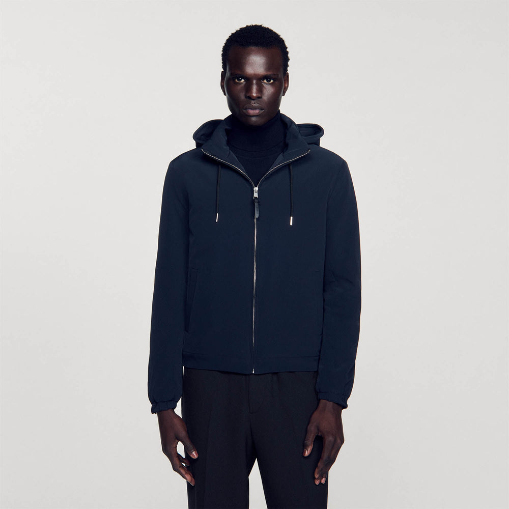 Technical fabric jacket Navy Blue Sandro Men