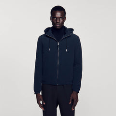 Technical fabric jacket Navy Blue Sandro Men
