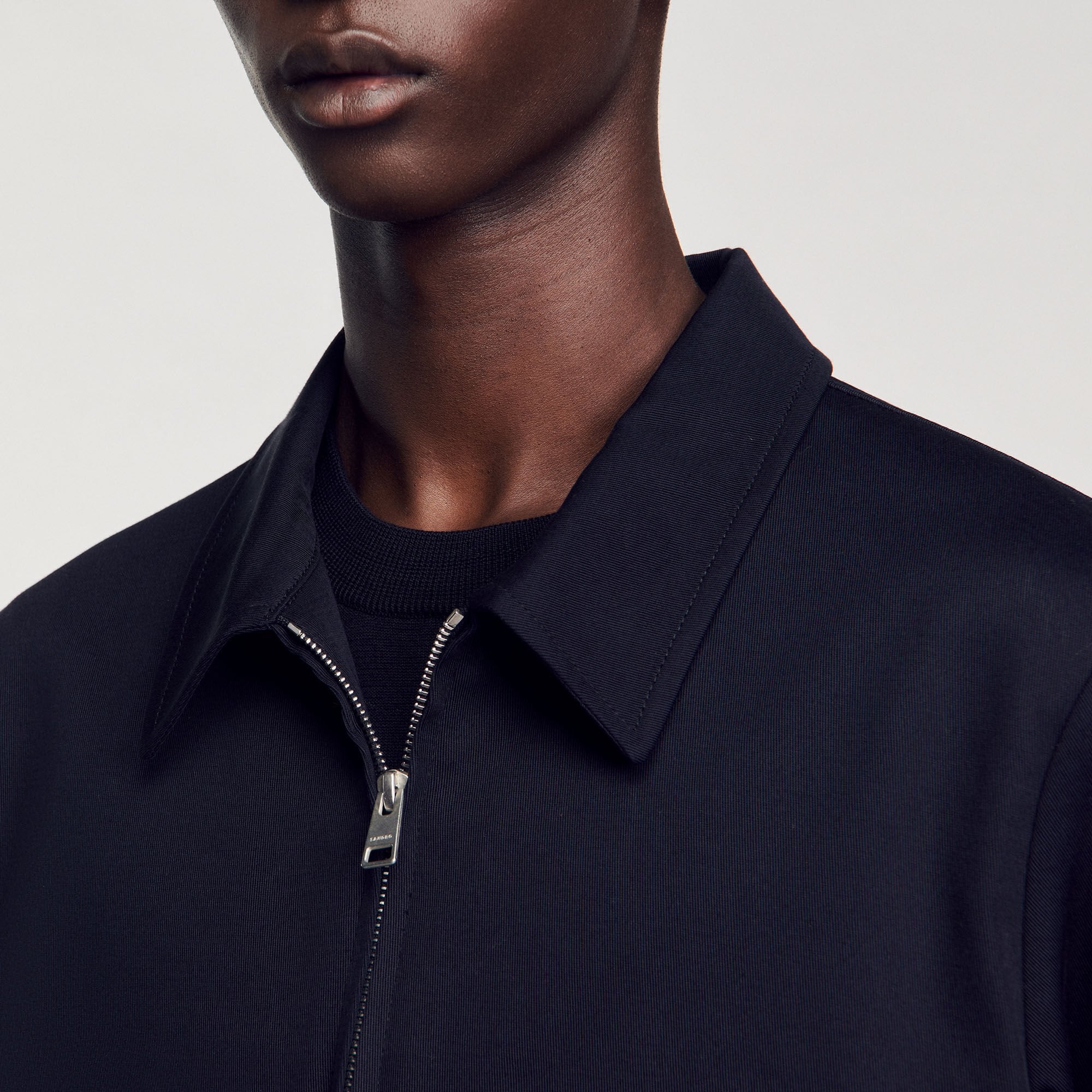 Cotton jacket Navy Blue Sandro Men