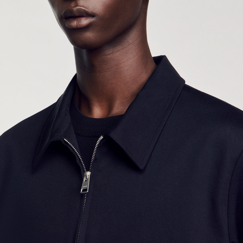 Cotton jacket Navy Blue Sandro Men