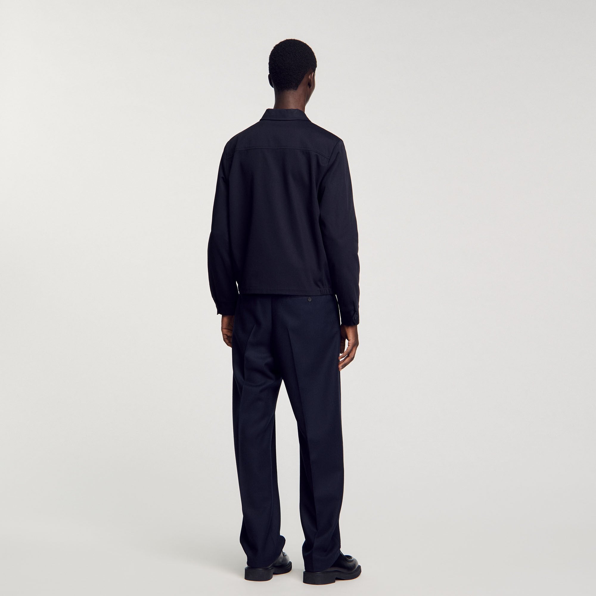 Cotton jacket Navy Blue Sandro Men