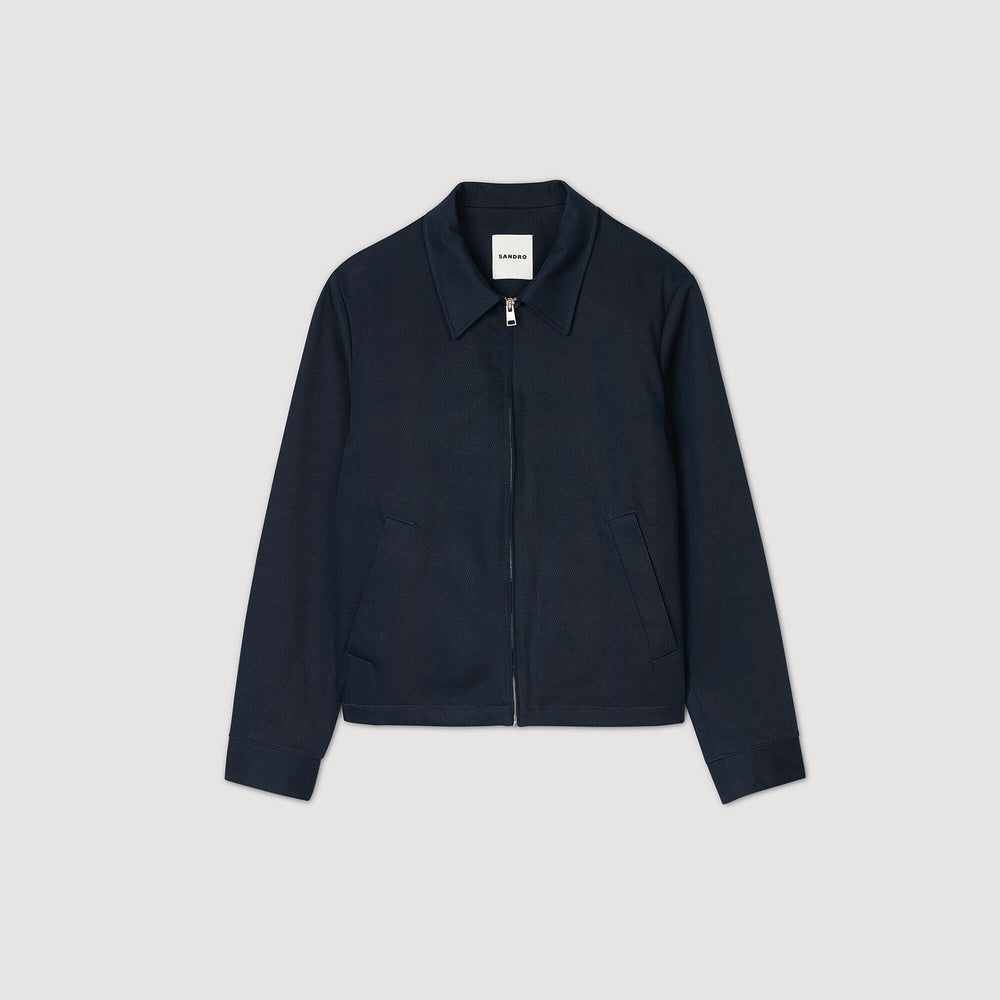 Cotton jacket Navy Blue Sandro Men