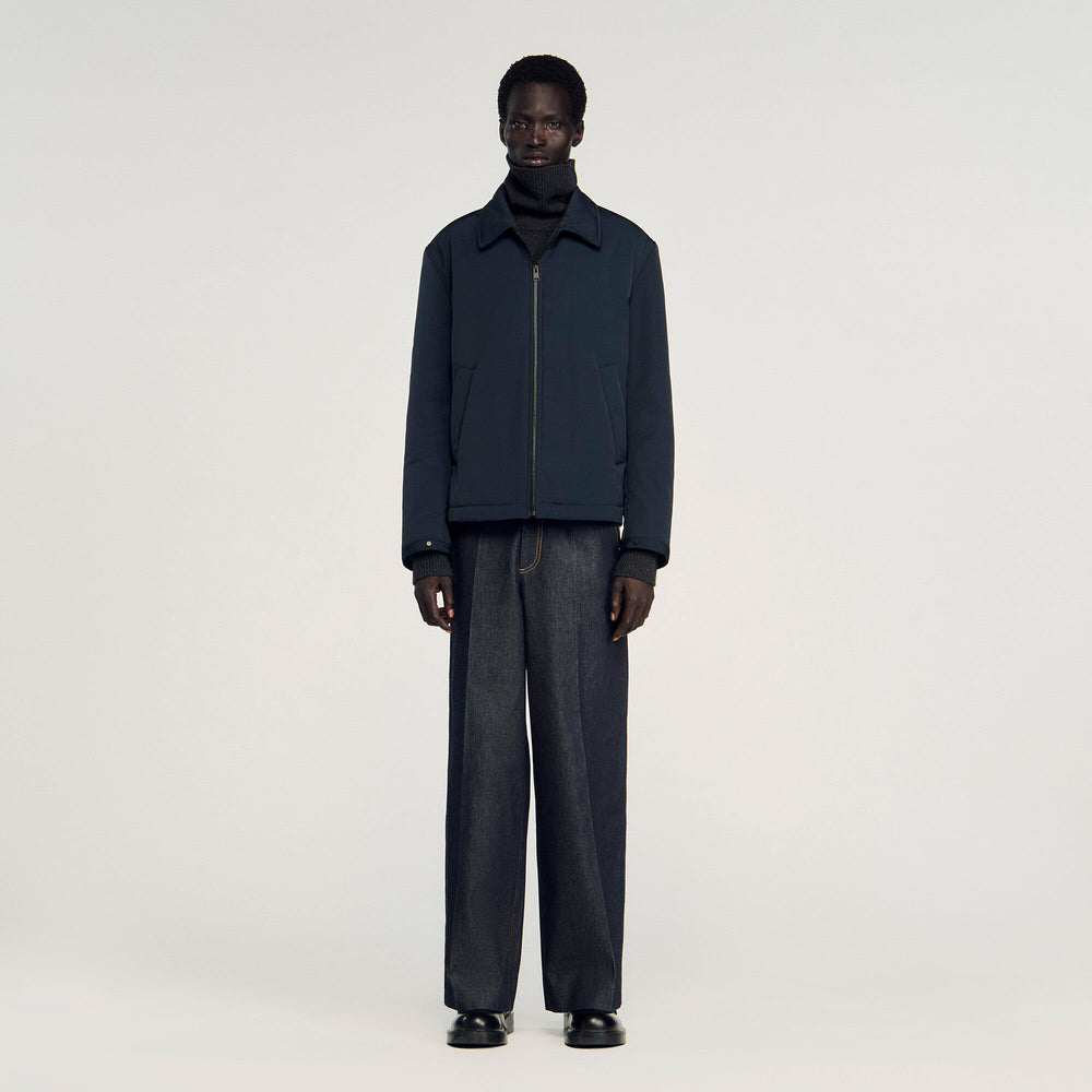Quilted zip-up jacket Navy Blue Sandro Men