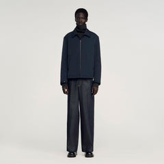Quilted zip-up jacket Navy Blue Sandro Men