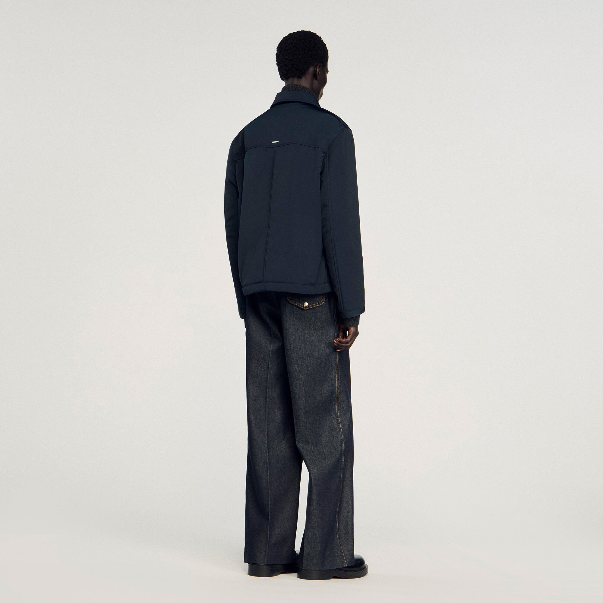 Quilted zip-up jacket Navy Blue Sandro Men