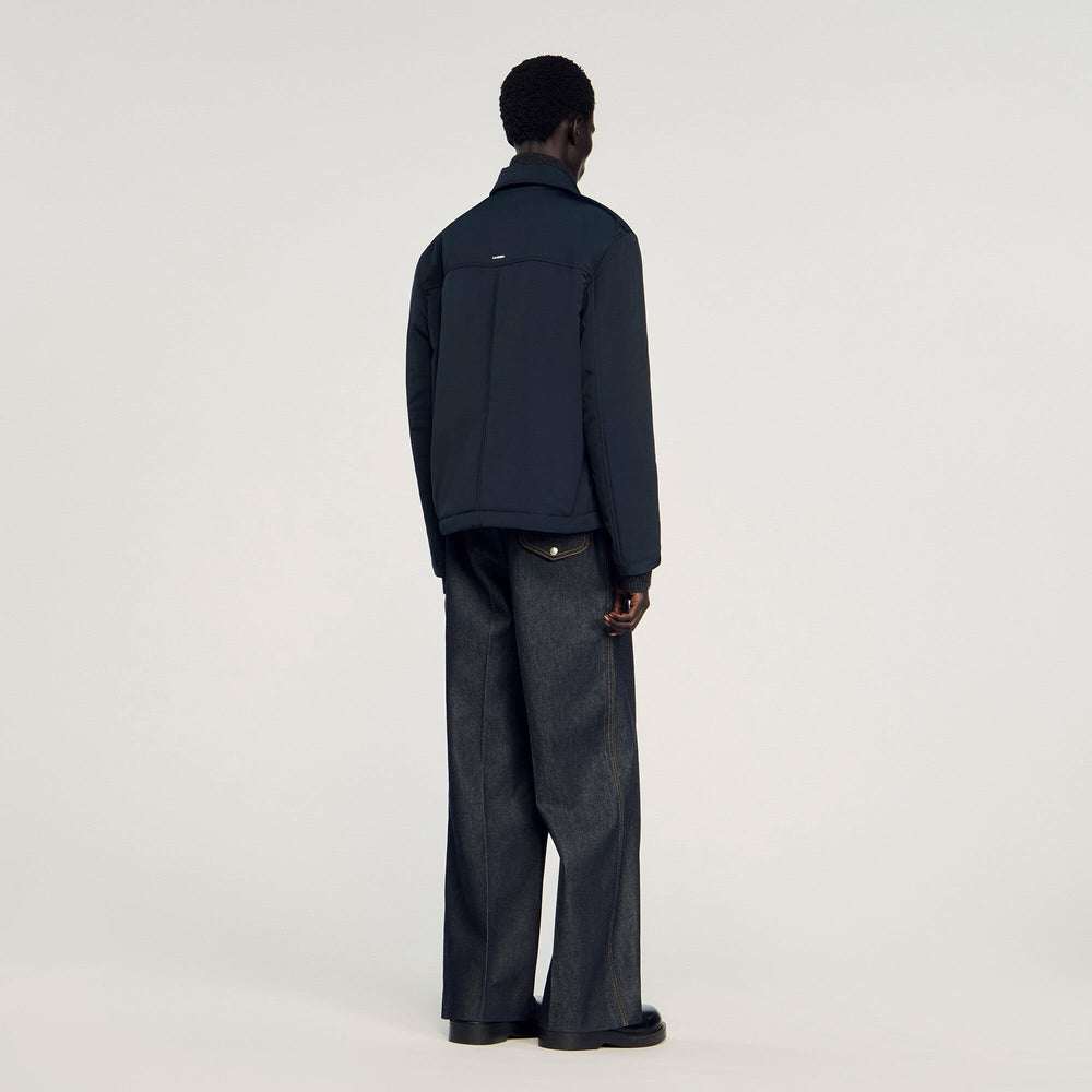 Quilted zip-up jacket Navy Blue Sandro Men