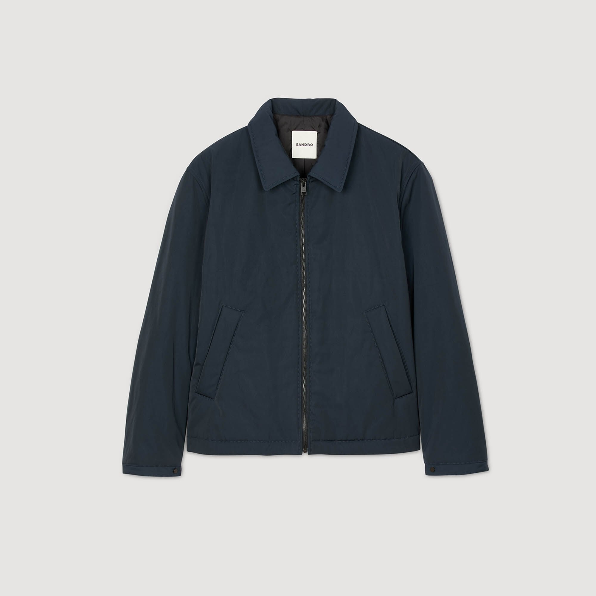 Quilted zip-up jacket Navy Blue Sandro Men