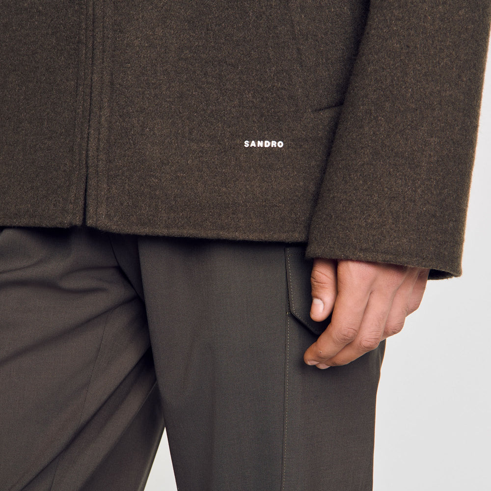 Hooded windbreaker Dark Kaki. Sandro Men