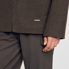 Hooded windbreaker Dark Kaki. Sandro Men