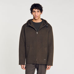 Hooded windbreaker Dark Kaki. Sandro Men