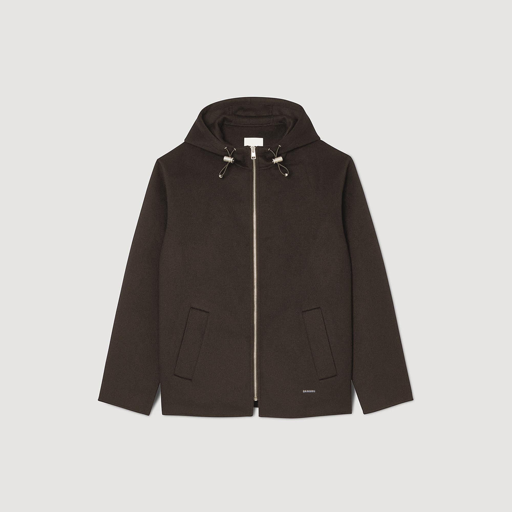Hooded windbreaker Dark Kaki. Sandro Men