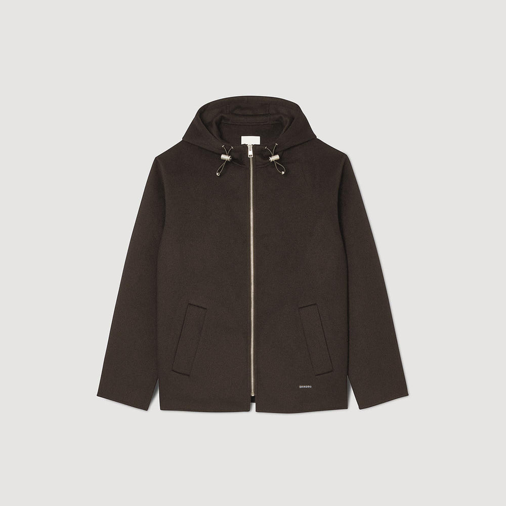 Hooded windbreaker Dark Kaki. Sandro Men