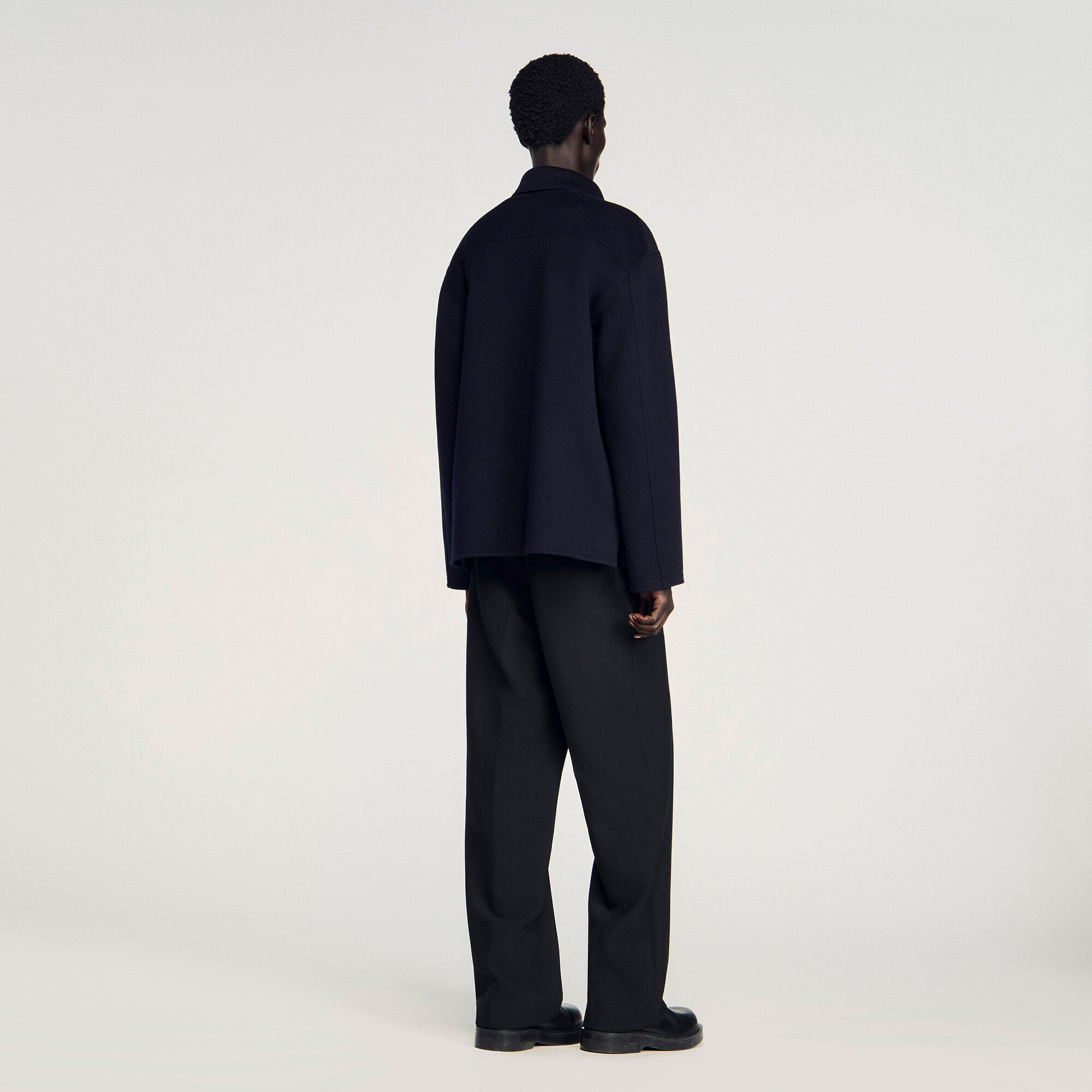 Zipped overshirt Navy Blue Sandro Men