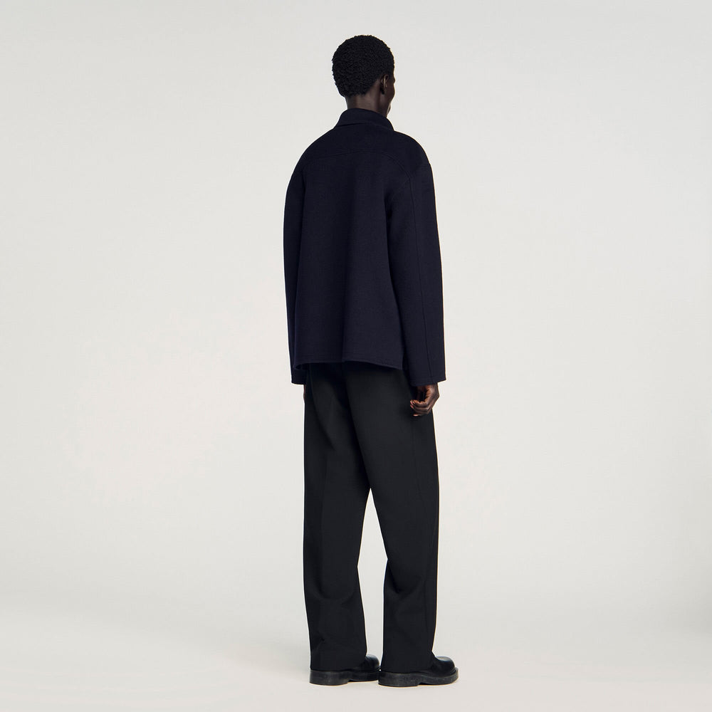 Zipped overshirt Navy Blue Sandro Men