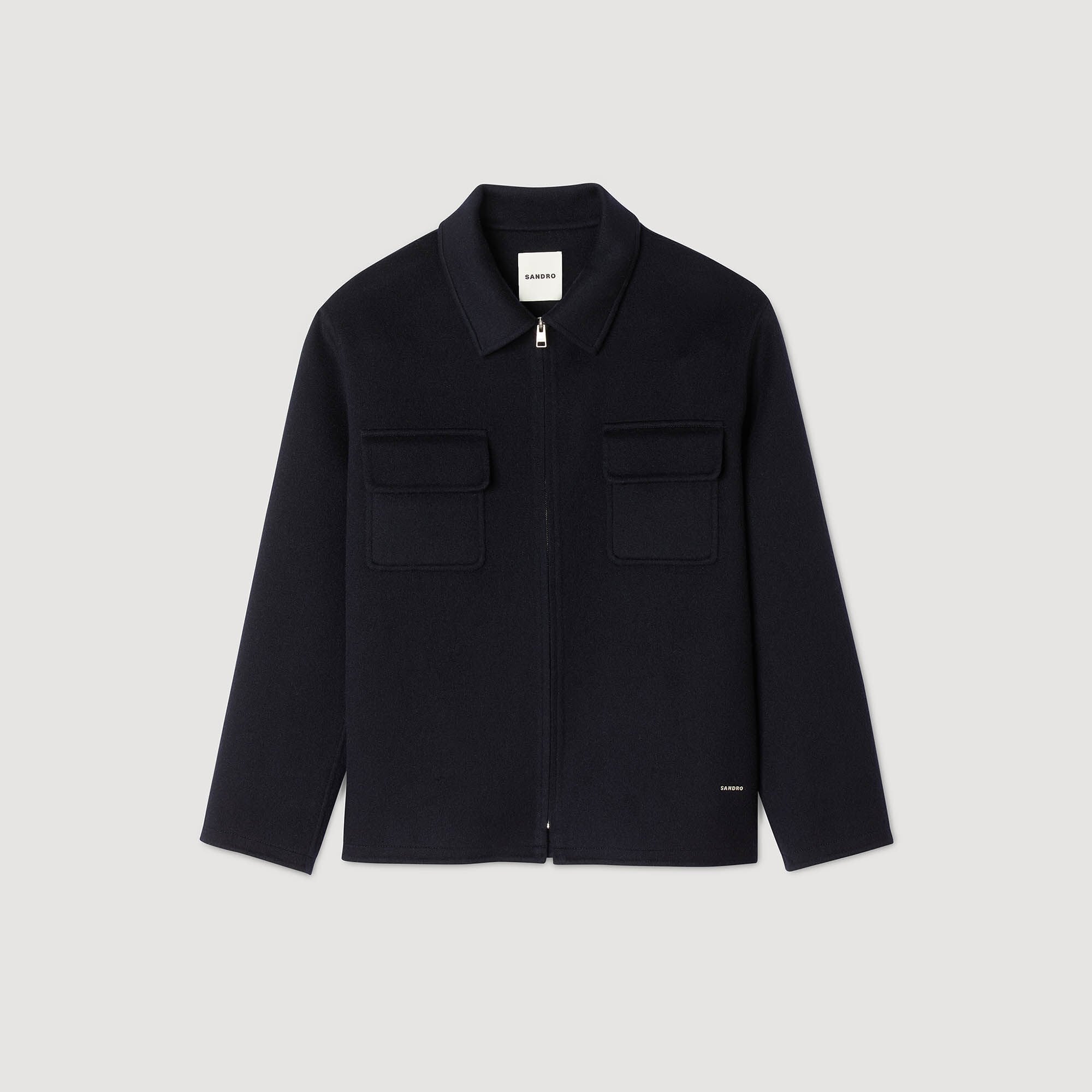 Zipped overshirt Navy Blue Sandro Men