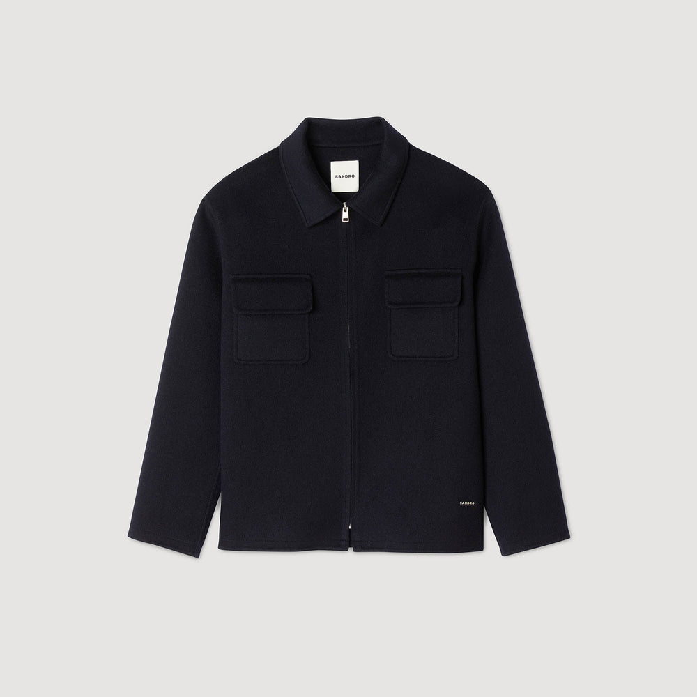 Zipped overshirt Navy Blue Sandro Men