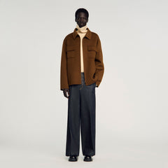 Zipped overshirt Tobacco Brown Sandro Men