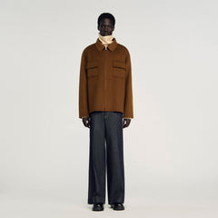 Zipped overshirt Tobacco Brown Sandro Men