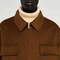 Zipped overshirt Tobacco Brown Sandro Men