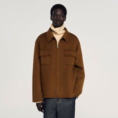 Zipped overshirt Tobacco Brown Sandro Men