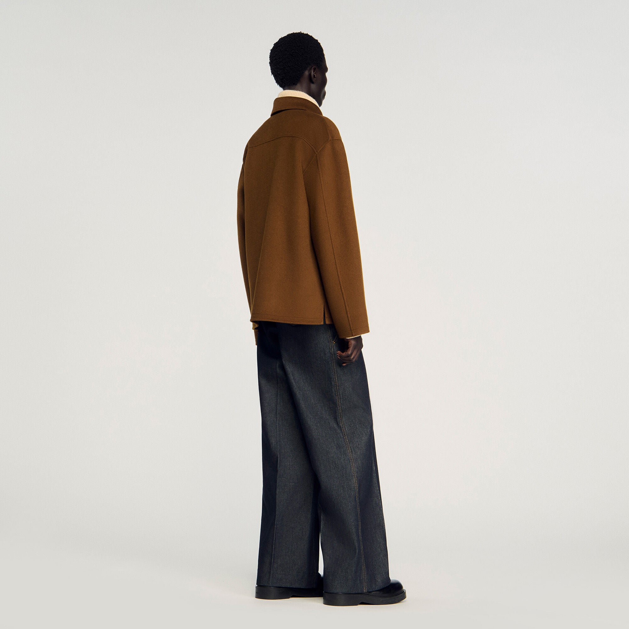 Zipped overshirt Tobacco Brown Sandro Men