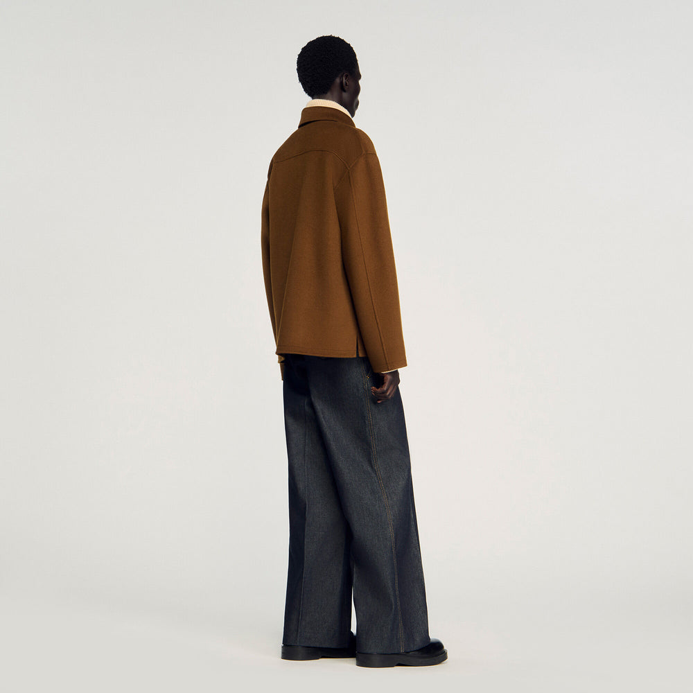 Zipped overshirt Tobacco Brown Sandro Men