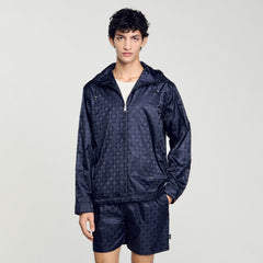 Square Cross nylon jacket Midnight Blue Sandro Men