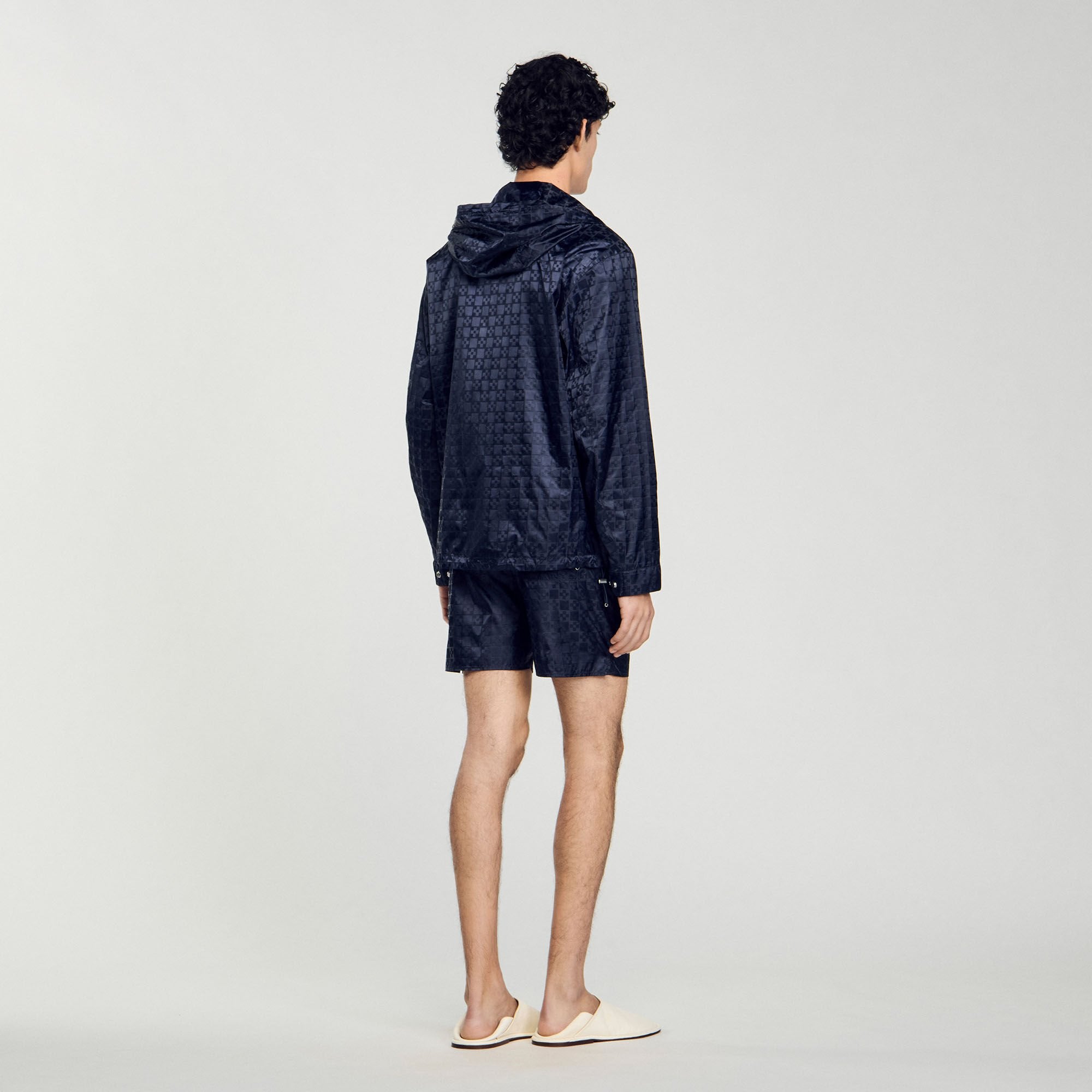 Square Cross nylon jacket Midnight Blue Sandro Men
