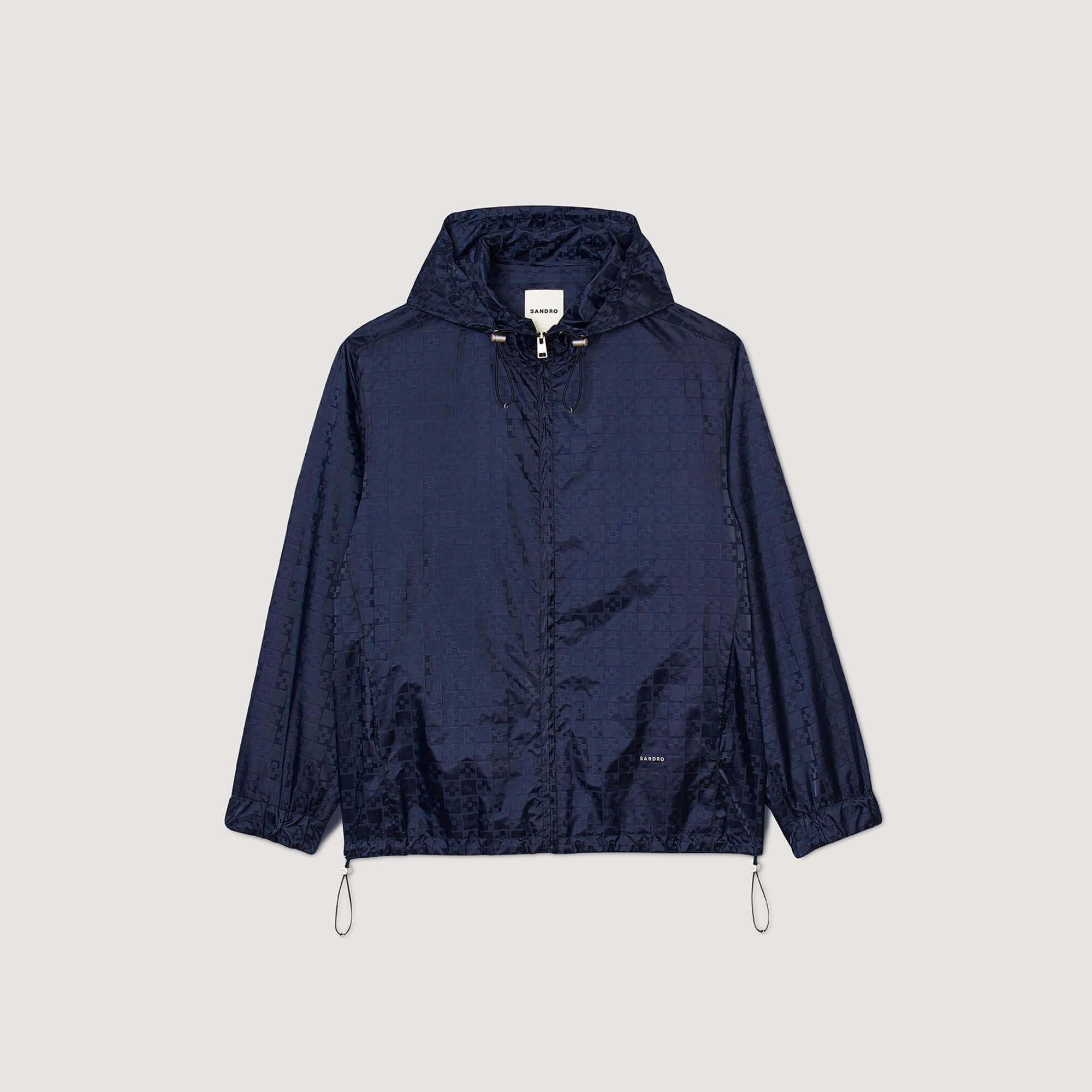 Square Cross nylon jacket Midnight Blue Sandro Men