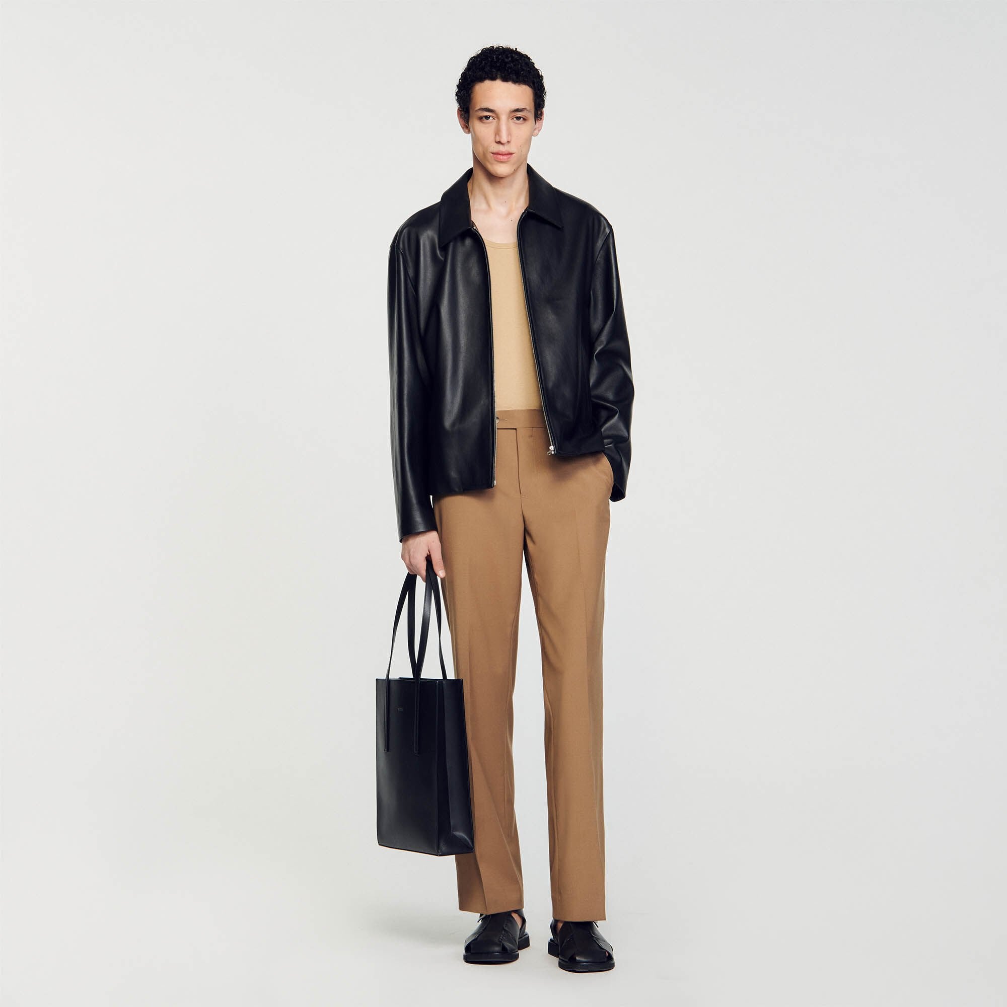 Lambskin jacket Black Sandro Men