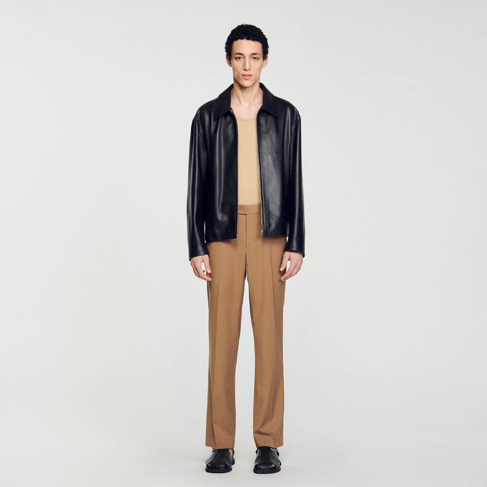 Lambskin jacket Black Sandro Men