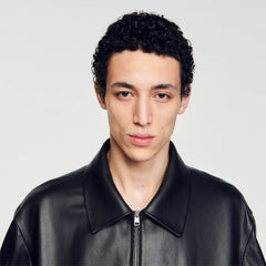 Lambskin jacket Black Sandro Men