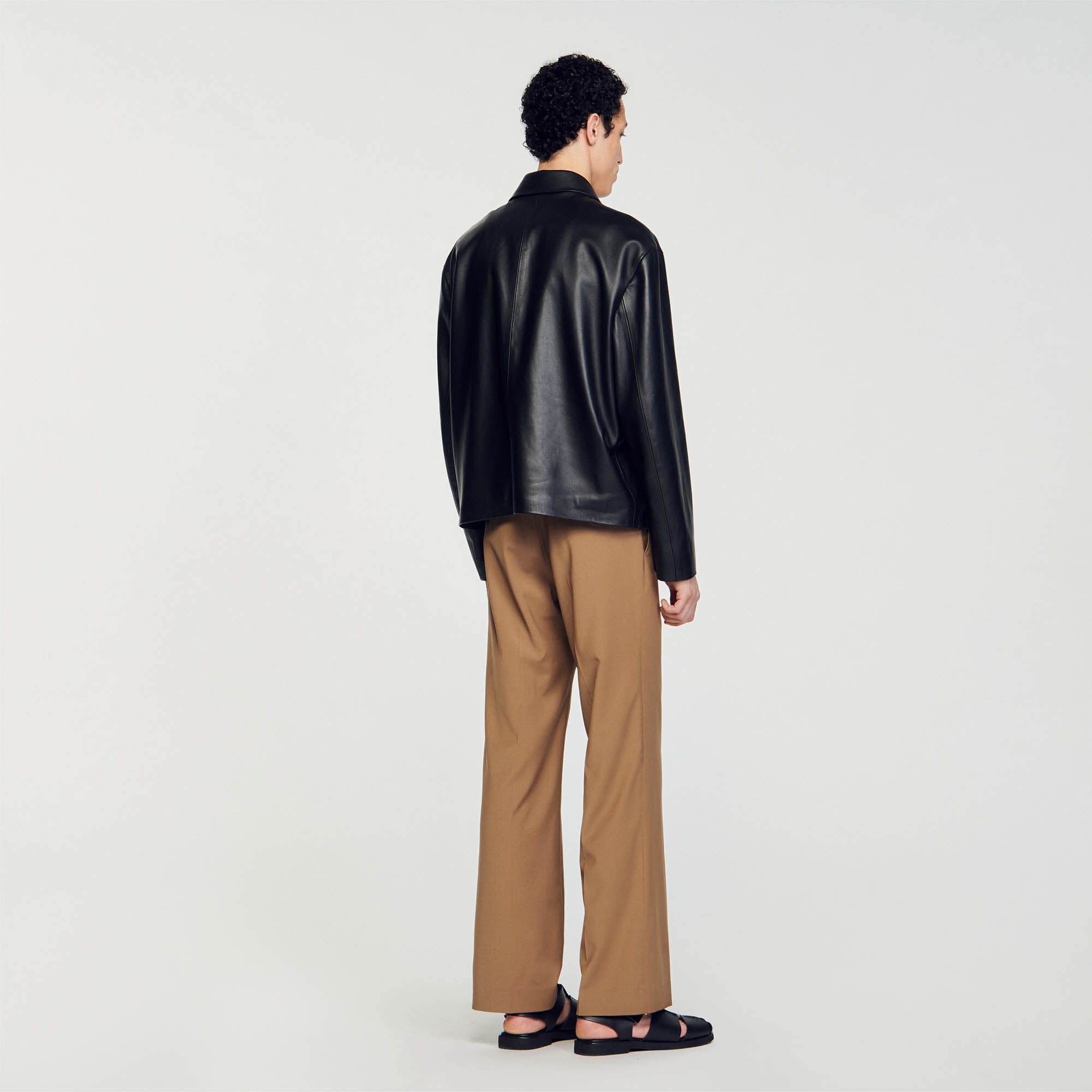 Lambskin jacket Black Sandro Men