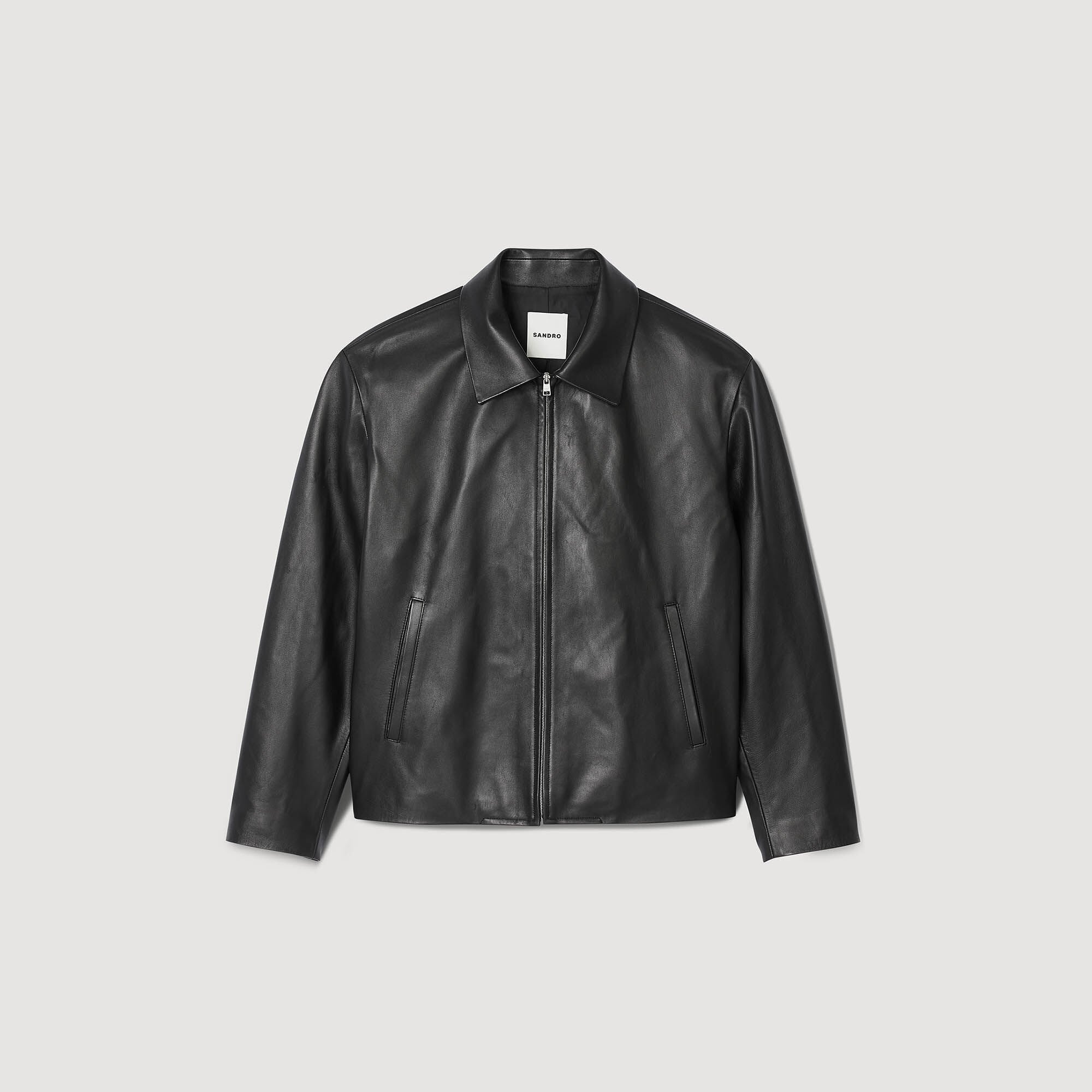 Lambskin jacket Black Sandro Men