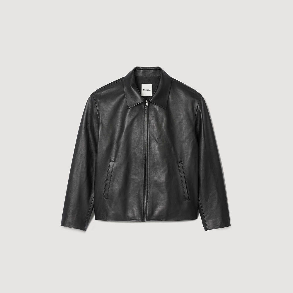Lambskin jacket Black Sandro Men