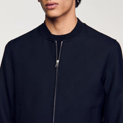 Zip-up varsity jacket Navy Blue Sandro Men