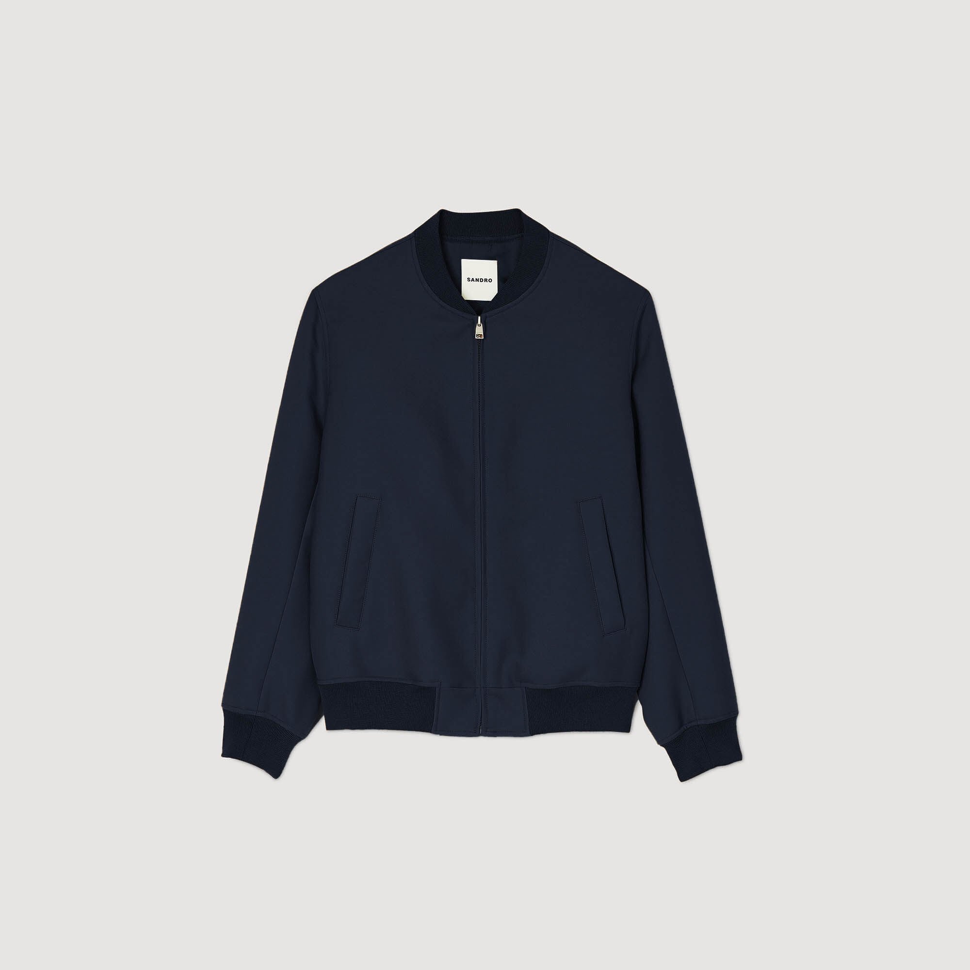 Zip-up varsity jacket Navy Blue Sandro Men