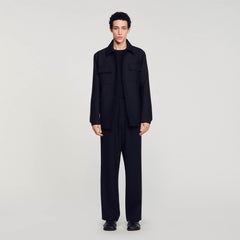 Buttoned oversized shirt Black Sandro Men