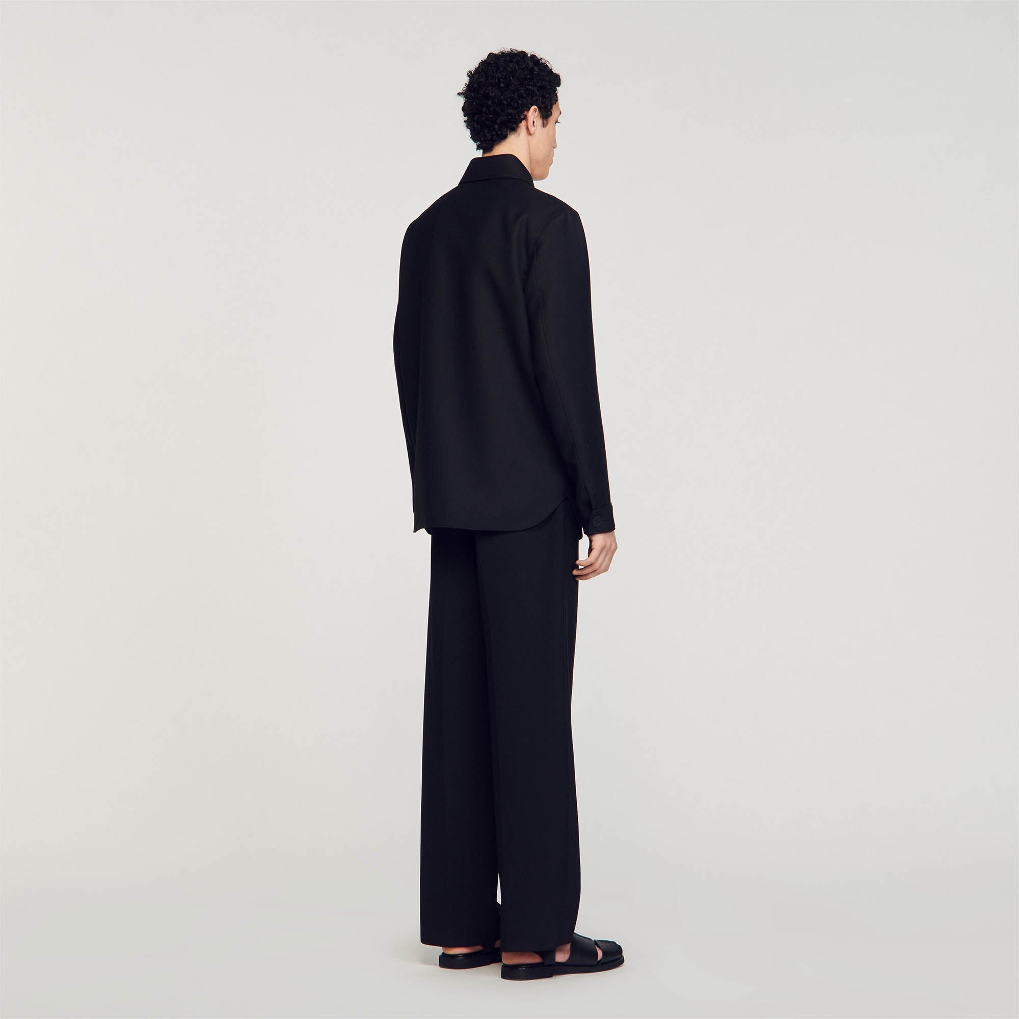 Buttoned oversized shirt Black Sandro Men