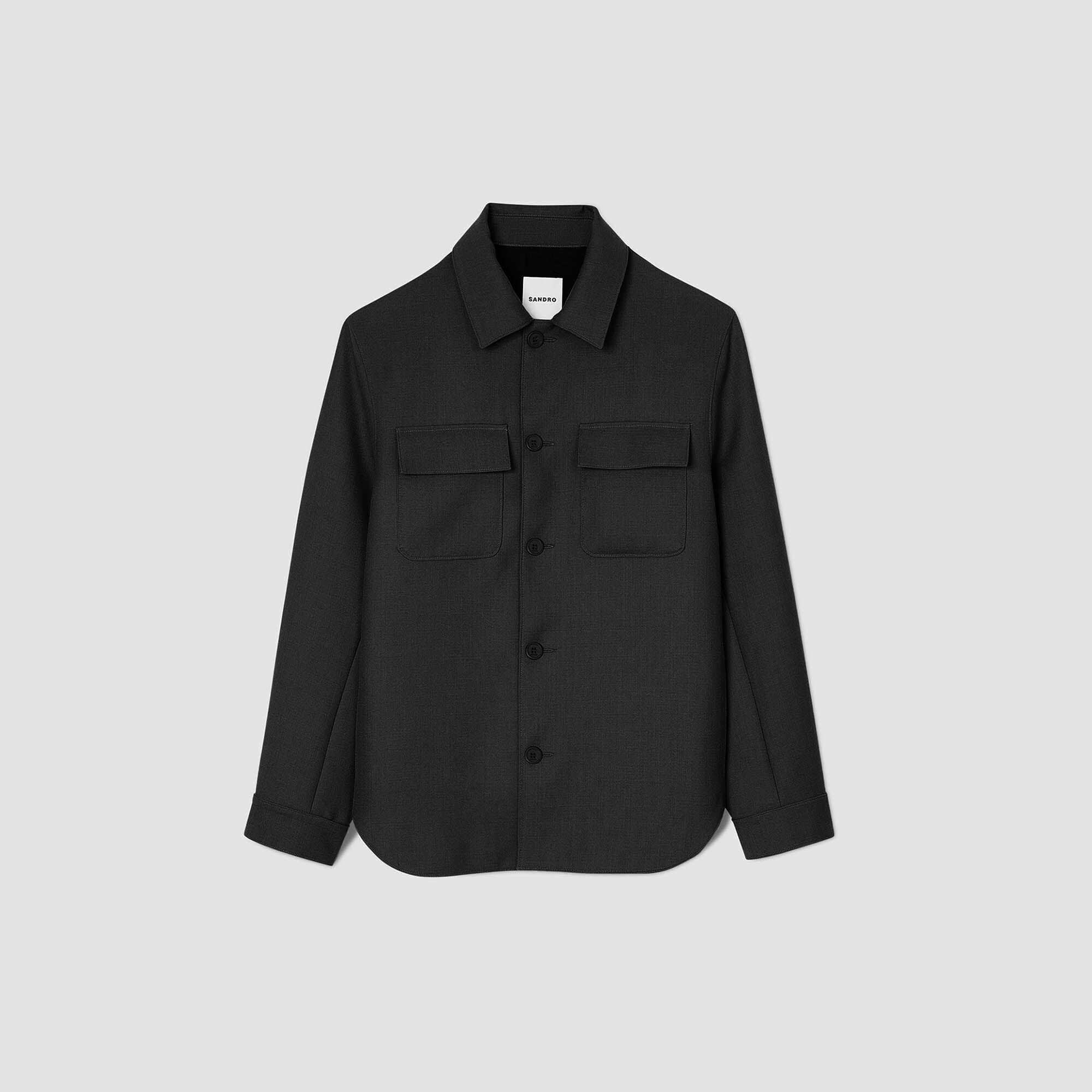 Buttoned oversized shirt Black Sandro Men