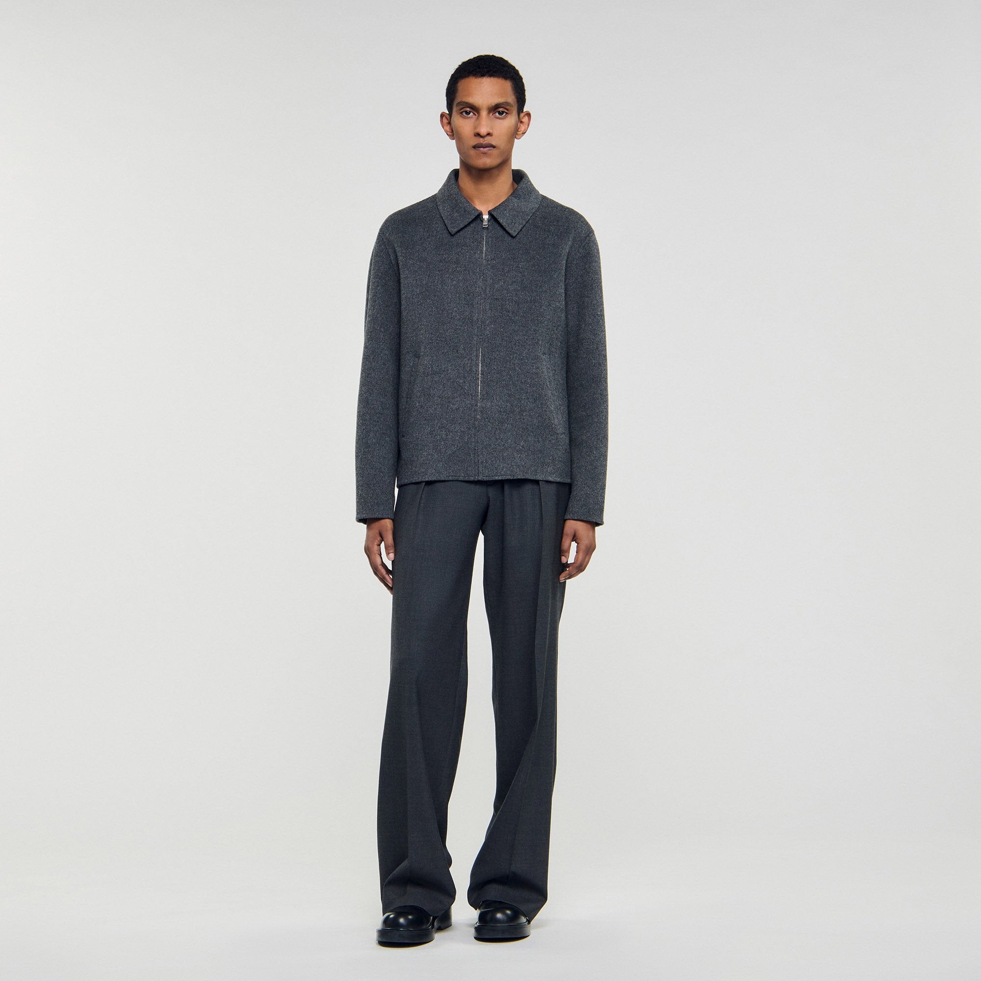 Double-faced wool jacket Dark Grey Sandro Men