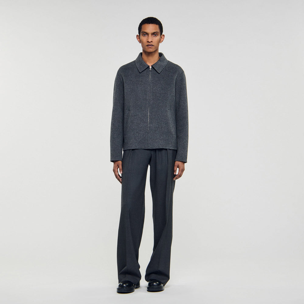 Double-faced wool jacket Dark Grey Sandro Men