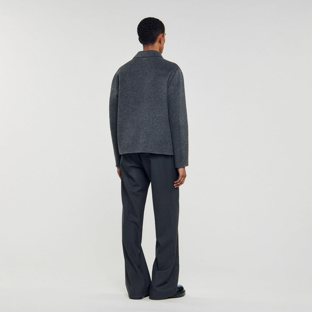 Double-faced wool jacket Dark Grey Sandro Men